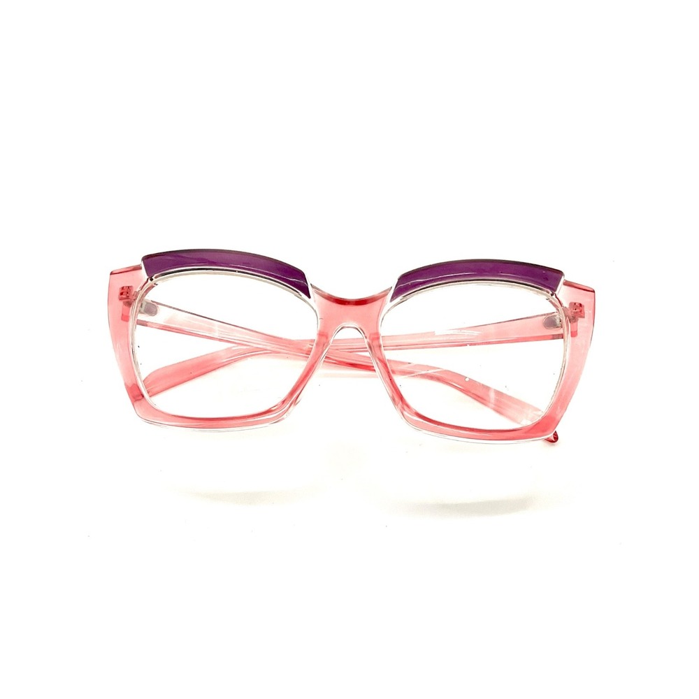 Women's Pink Purple Cat Eye Fashion Glasses Retro Square Frame Eyewear